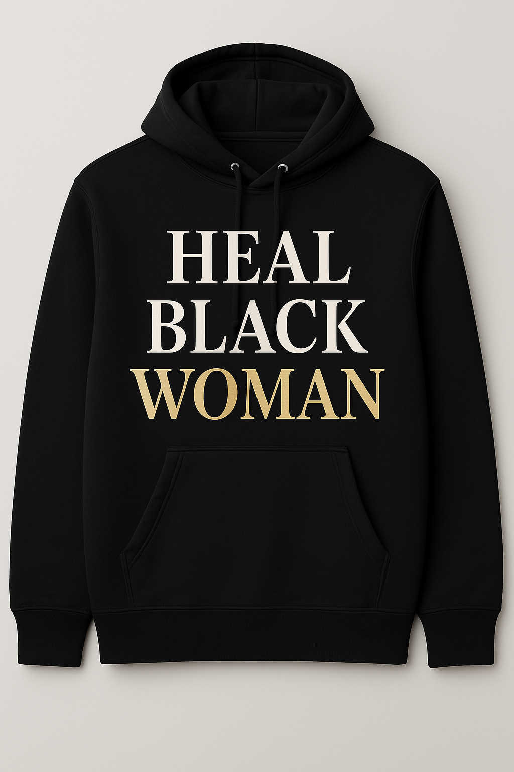 HEAL BLACK WOMAN hoodie in Gold and white