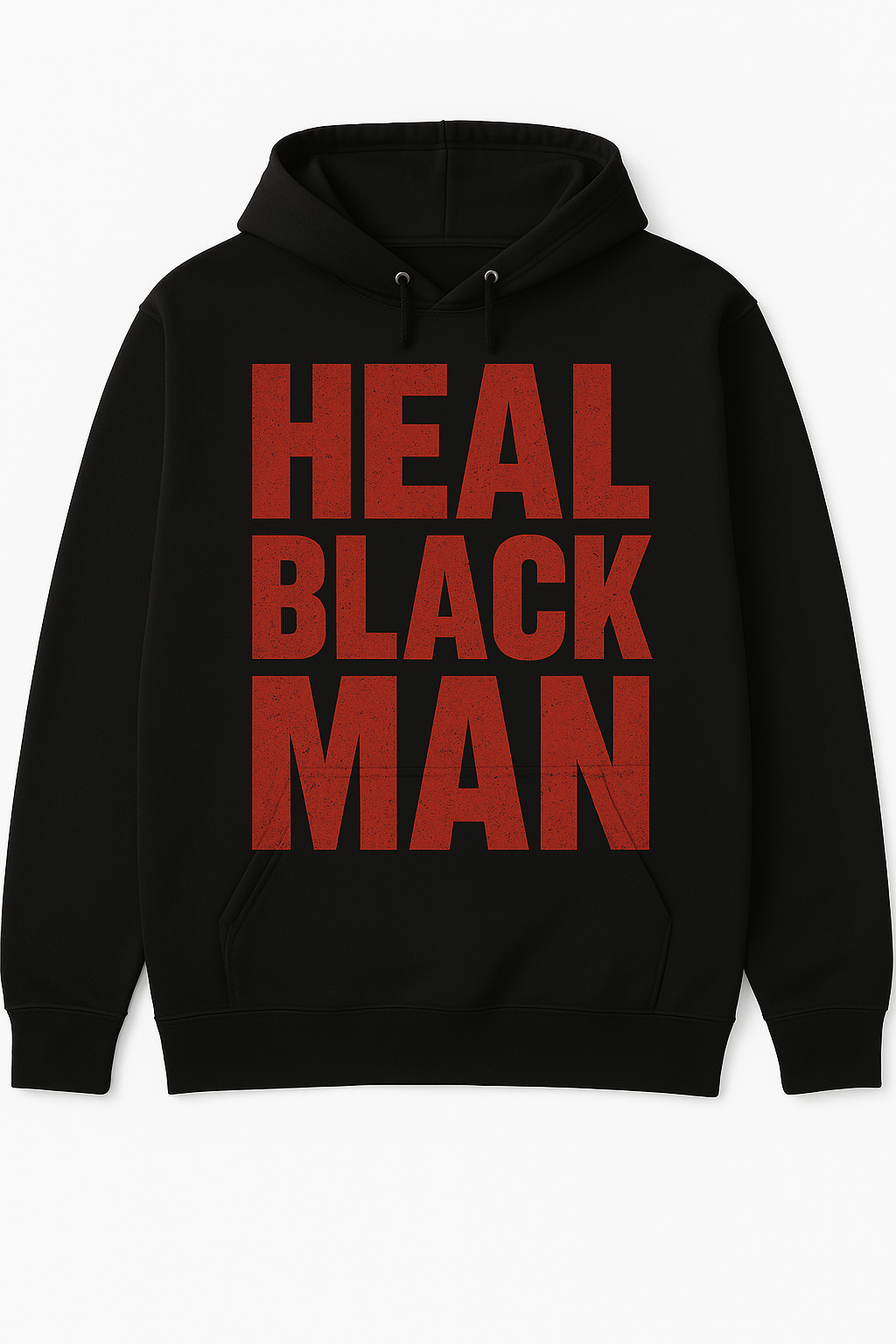 HEAL BLACK MAN hoodie in black and red