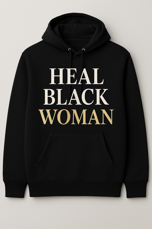 HEAL BLACK WOMAN hoodie in Gold and white